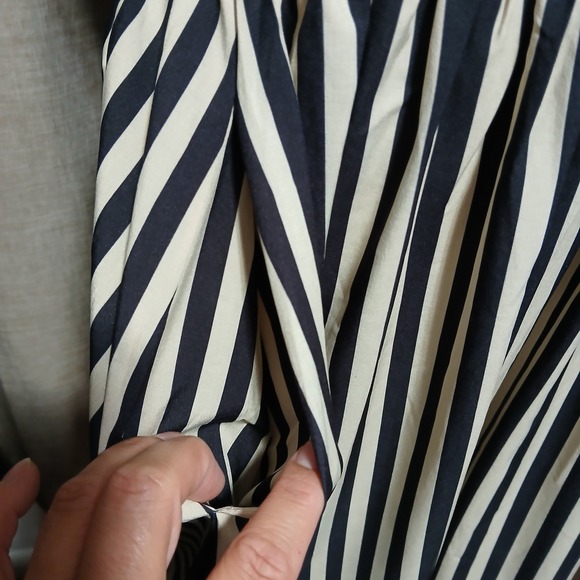 Sourpuss Striped Spiderweb Collar Dress Black Cream Rockabilly Goth Large - Picture 10 of 12